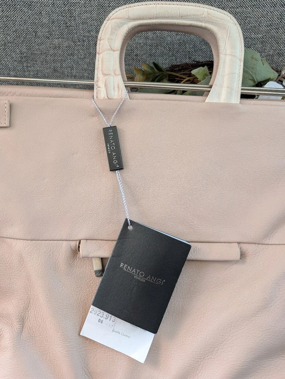 RENATO ANGI VENEZIA CROCO SATCHEL BAG